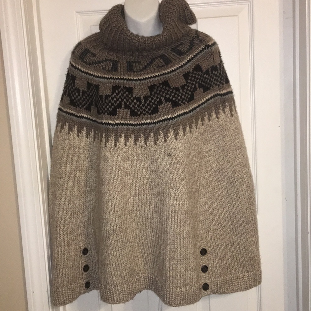 NWT American Eagle Poncho Brown/Beige L/XL
